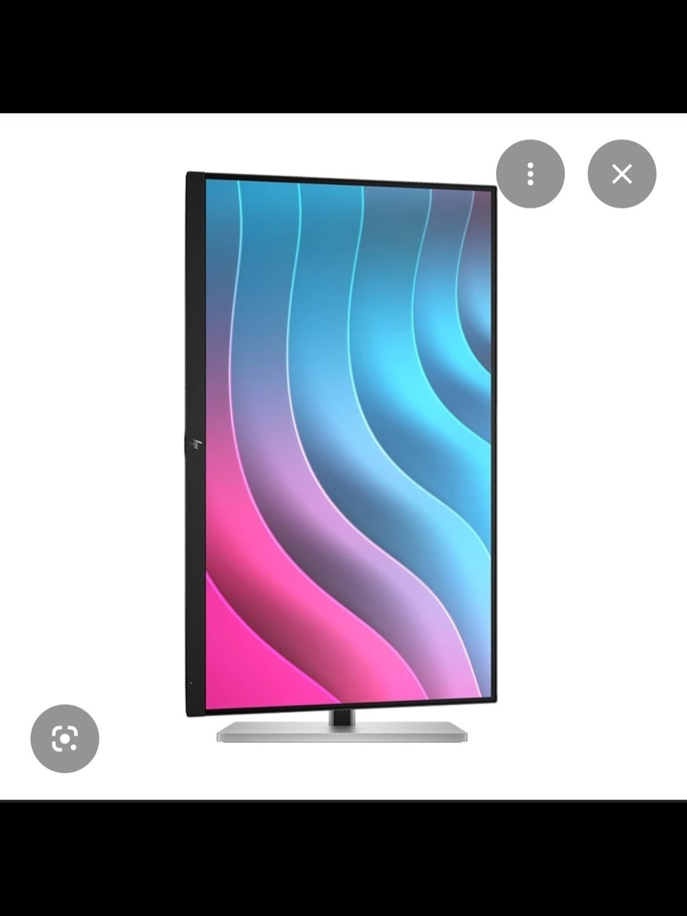 HP Portable Black LED Monitor with Pink & Blue Gradient Display